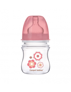 Canpol babies Dojčenská antikoliková fľaša široká EasyStart 120 ml Newborn ružová