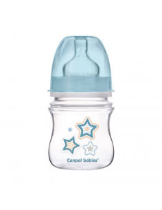 Canpol babies Dojčenská antikoliková fľaša široká EasyStart 120 ml Newborn modrá