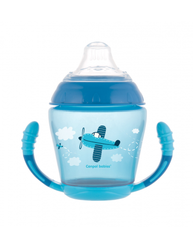 Canpol babies Netečúci hrnček s mäkkým náustkom 230 ml 9m+ Toys modrý