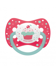 Canpol babies cumlík utišujúci Cupcake silikón symetrický B 6-18 m ružový