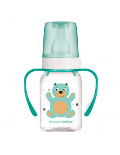 Canpol babies Dojčenská fľaša plast s držiakmi Cute Animals  120 ml 3m+
