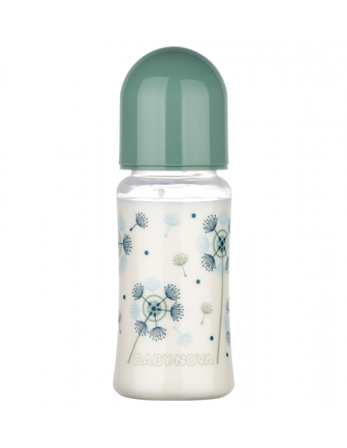 Baby Nova PP Fľaša so širokým hrdlom s okrúhlym cumlíkom 0-24m 300 ml