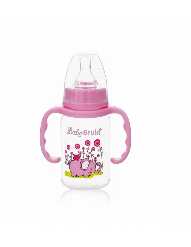 Baby Bruin Dojčenská fľaša plastová s držiakom  120 ml 0m+