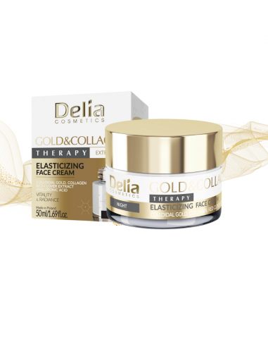 Delia GOLD & COLLAGEN THERAPY Nočný krém na elasticitu pleti 50 ml