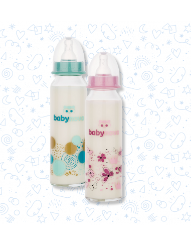 Baby Nova Dojčenská sklenená fľaša so štandardným hrdlom 0-24m 240 ml
