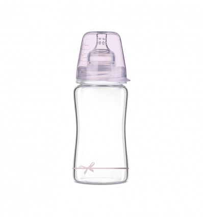 Lovi Dojčenská fľaša sklo Diamond Glass 250ml 3m+ Baby Shower girl