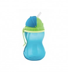 Canpol babies Športová fľaša so slamkou 270 ml 12m+ modrá