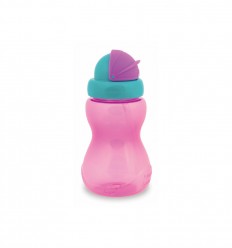Canpol babies Športová fľaša so slamkou 270 ml 12m+ ružová