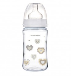 Canpol babies Dojčenská antikoliková fľaša široká EasyStart 240 ml Newborn béžová