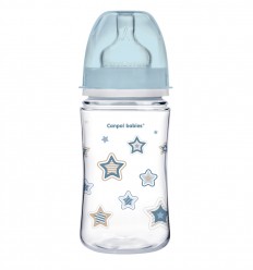 Canpol babies Dojčenská antikoliková fľaša široká EasyStart 240 ml Newborn modrá
