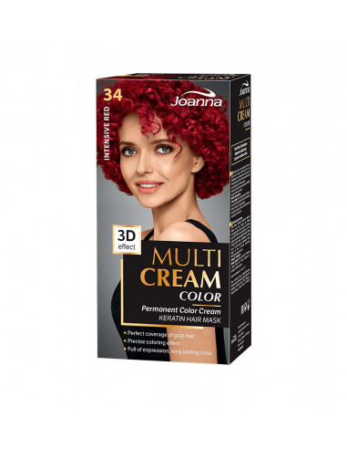Joanna Multi Cream Color farba na vlasy Intenzívna červená 034