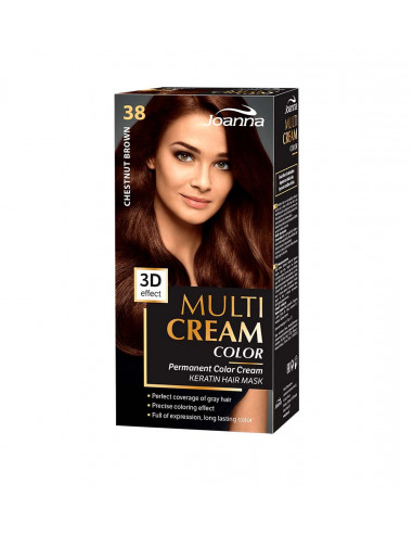 Joanna Multi Cream Color farba na vlasy Gaštanová hnedá 038