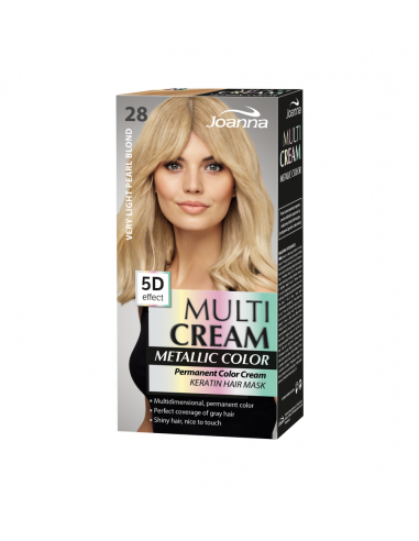 Joanna Multi Cream Color farba na vlasy metallic Svetlý perlový blond 028