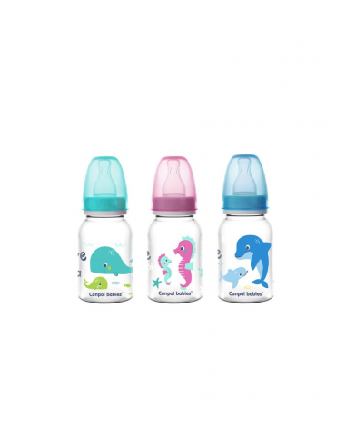 Canpol babies Dojčenská fľaša tvarovaná plast Love&Sea 120 ml 3m+