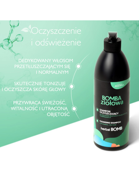 BOMBA ZIOŁOWA čistiaci šampón na mastné a normálne vlasy 500 ml