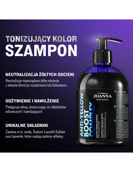 PROFESIONÁLNÍ ANTI-YELLOW BOOST COMPLEX Tónovací šampon popelavá barva 500 g