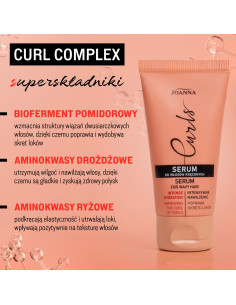 Göndör haj szérum JOANNA CURLS 50g - hidratálás, rugalmasság és gyönyörű fürtök 2