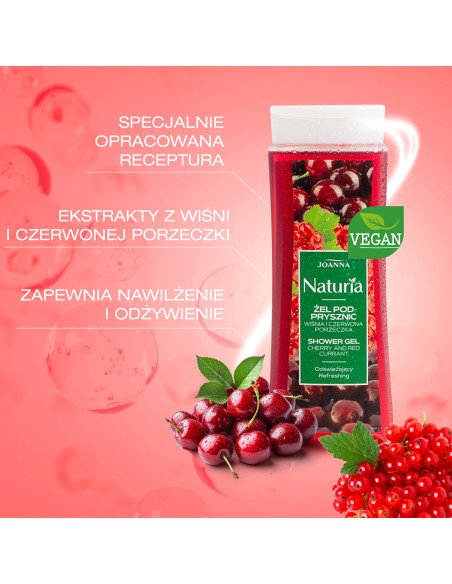 NATURIA Sprchový gel třešeň a červený rybíz 300 ml