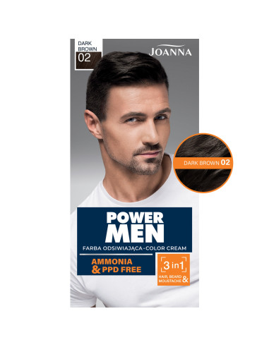 POWER MEN farba na vlasy 02 Tmavohnedá
