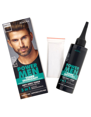 Power Men 04 Natural Brown tonikum pro odšedivění vlasů – přirozený efekt bez odrostu