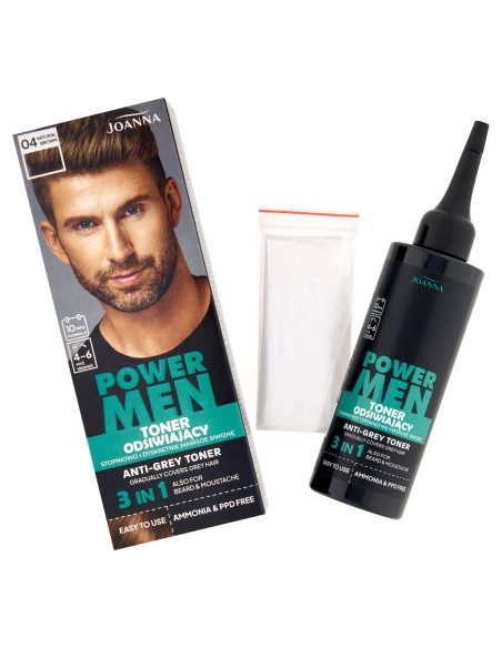 Power Men 04 Natural Brown tonikum pro odšedivění vlasů – přirozený efekt bez odrostu