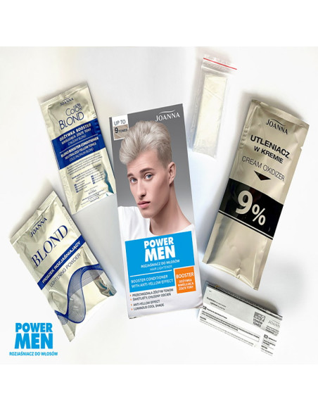 POWER MEN Zosvetľovač vlasov - studená blond do 9 tónov