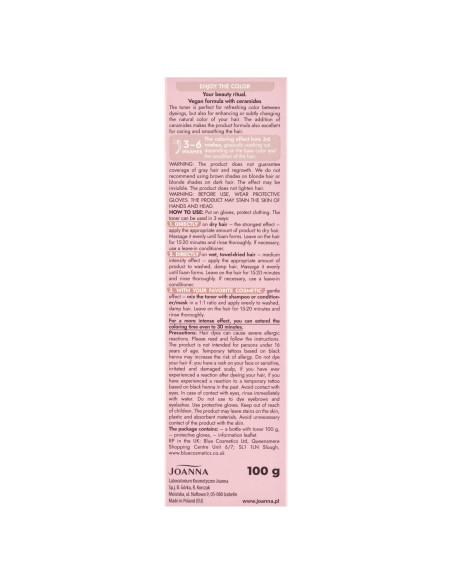 ULTRA COLOR Rose latte hajfesték/Rose latte - Joanna vegán hajfesték